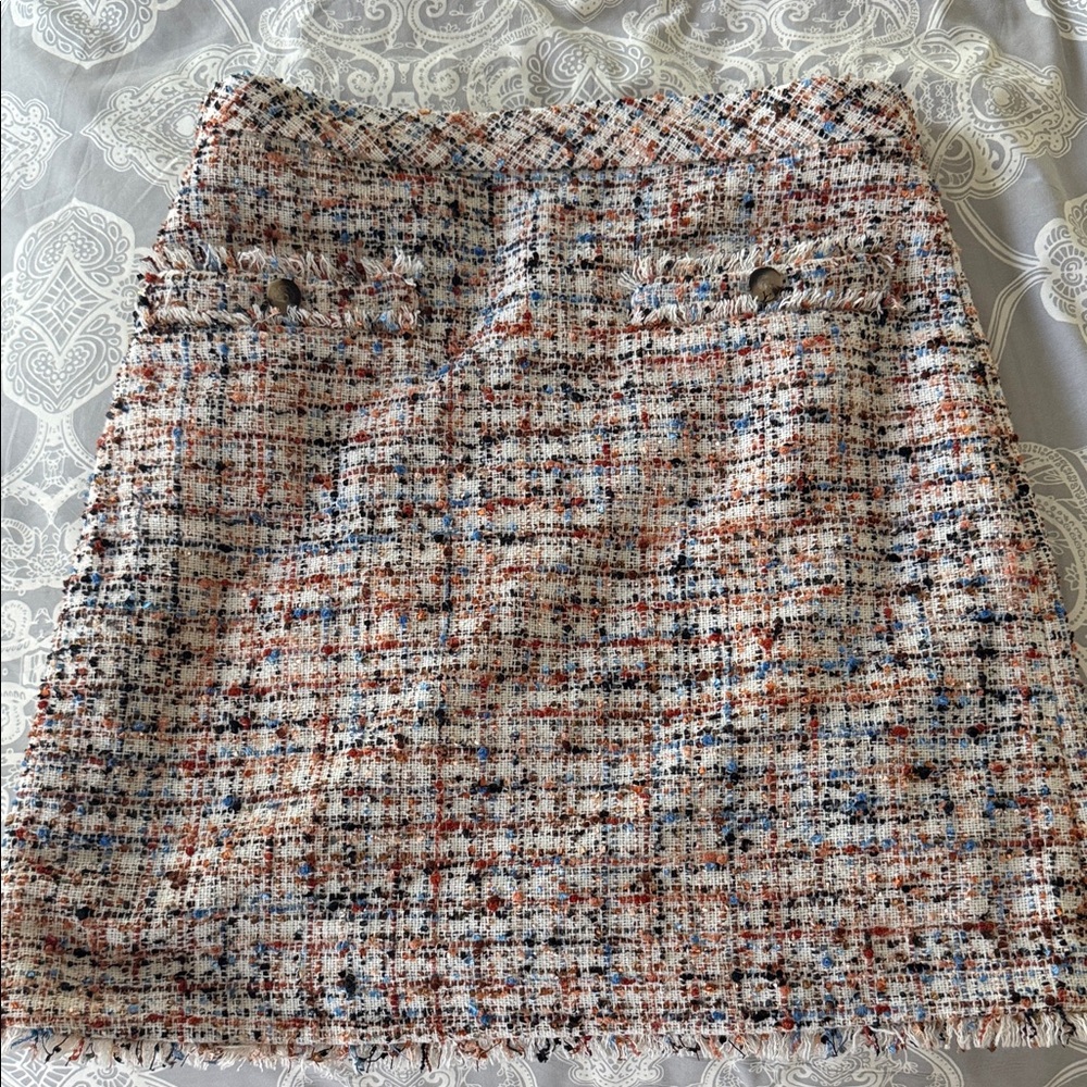 Ann Taylor Multicolor Tweed Mini Skirt